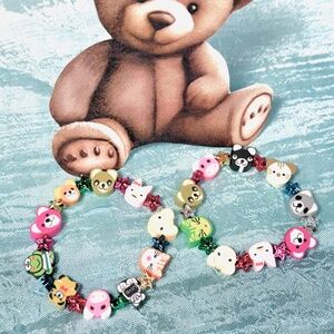 Child's Stretch Bracelet, Cartoon Animal Faces, 2 Style Choices
